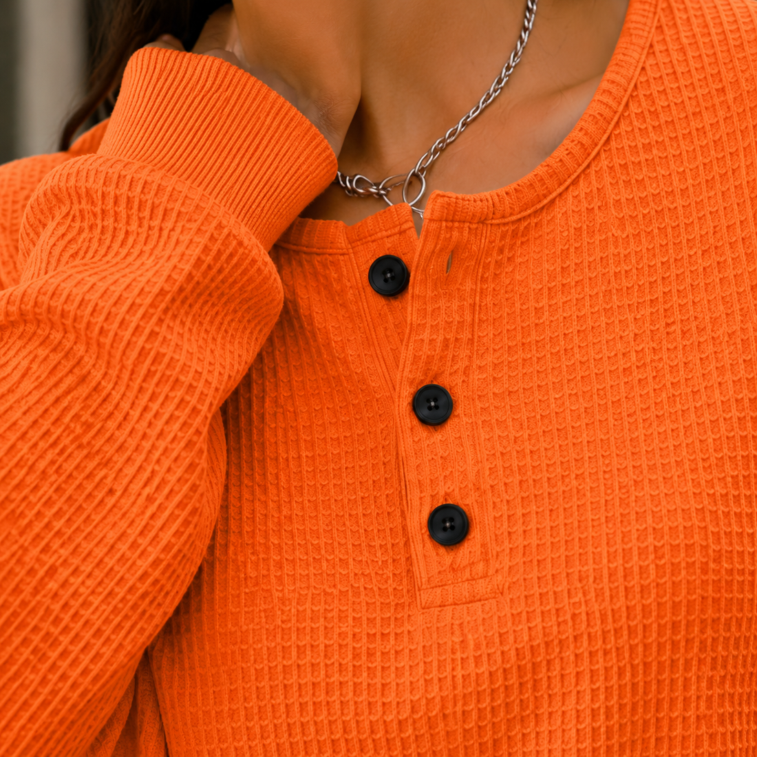 Annabel-Louise Waffle Sweater - Lead Product Detail