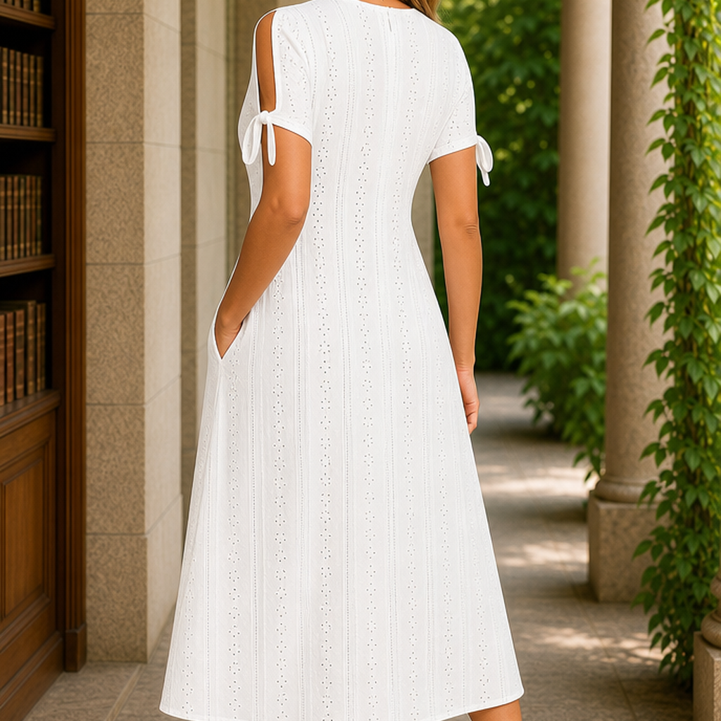 Eleanor-Skye Eyelet Midi Dress - Lead Alternate View