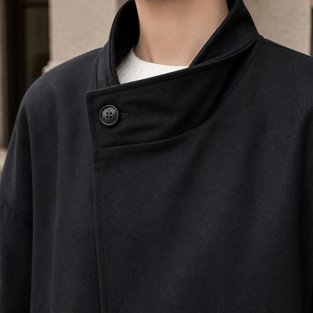 Letitia-Marie Contrast Overcoat - Lead Product Detail