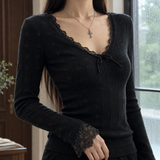 Stacey-Faye Lace Trim Sweater - Lead Product Detail
