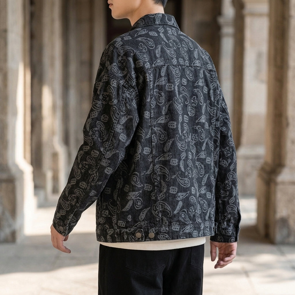 Sullivan Paisley Denim Jacket - Lead Alternate View