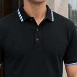 Augustin Tipped Polo Shirt - Lead Product Detail