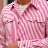 Tristan Striped Safari Jacket - Lead Product Detail