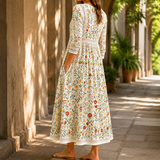 Solene Floral Midi Dress - Lead Alternate View