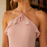 Eleanor-Sage Halter Maxi Dress - Lead Product Detail