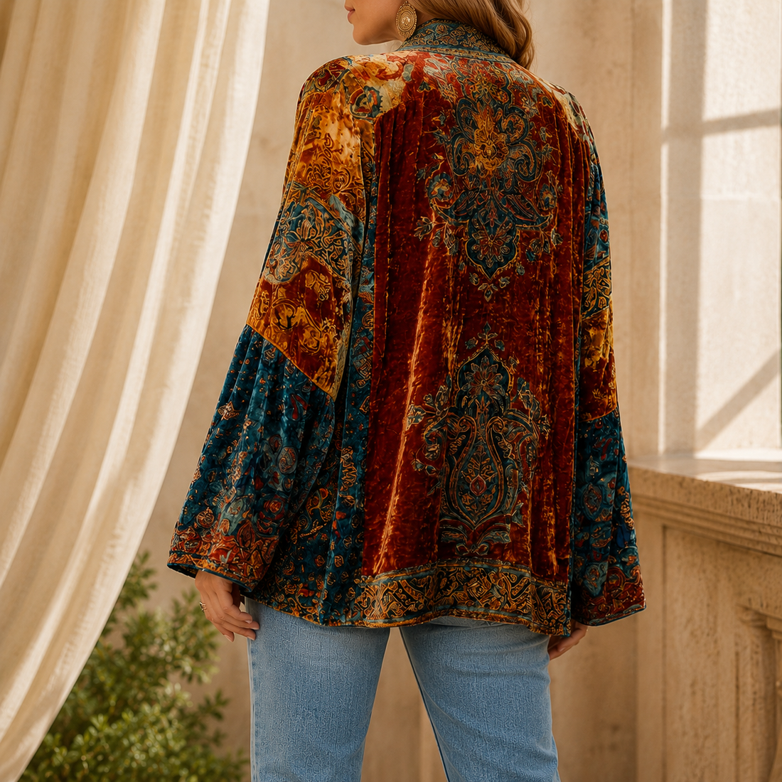 Stella Boho Kimono Jacket - Lead Alternate View