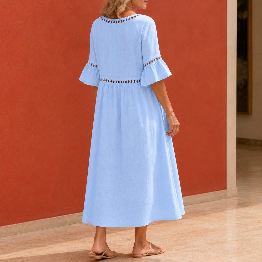 Estella-Rae Eyelet Midi Dress - Lead Alternate View