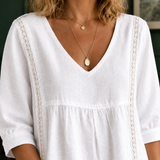 Modesty V-Neck Blouse - Lead Product Detail