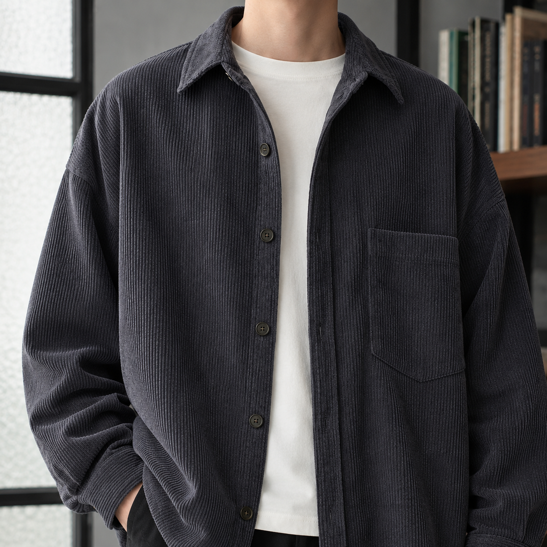 Vincent-Tate Relaxed Overshirt - Lead Product Detail