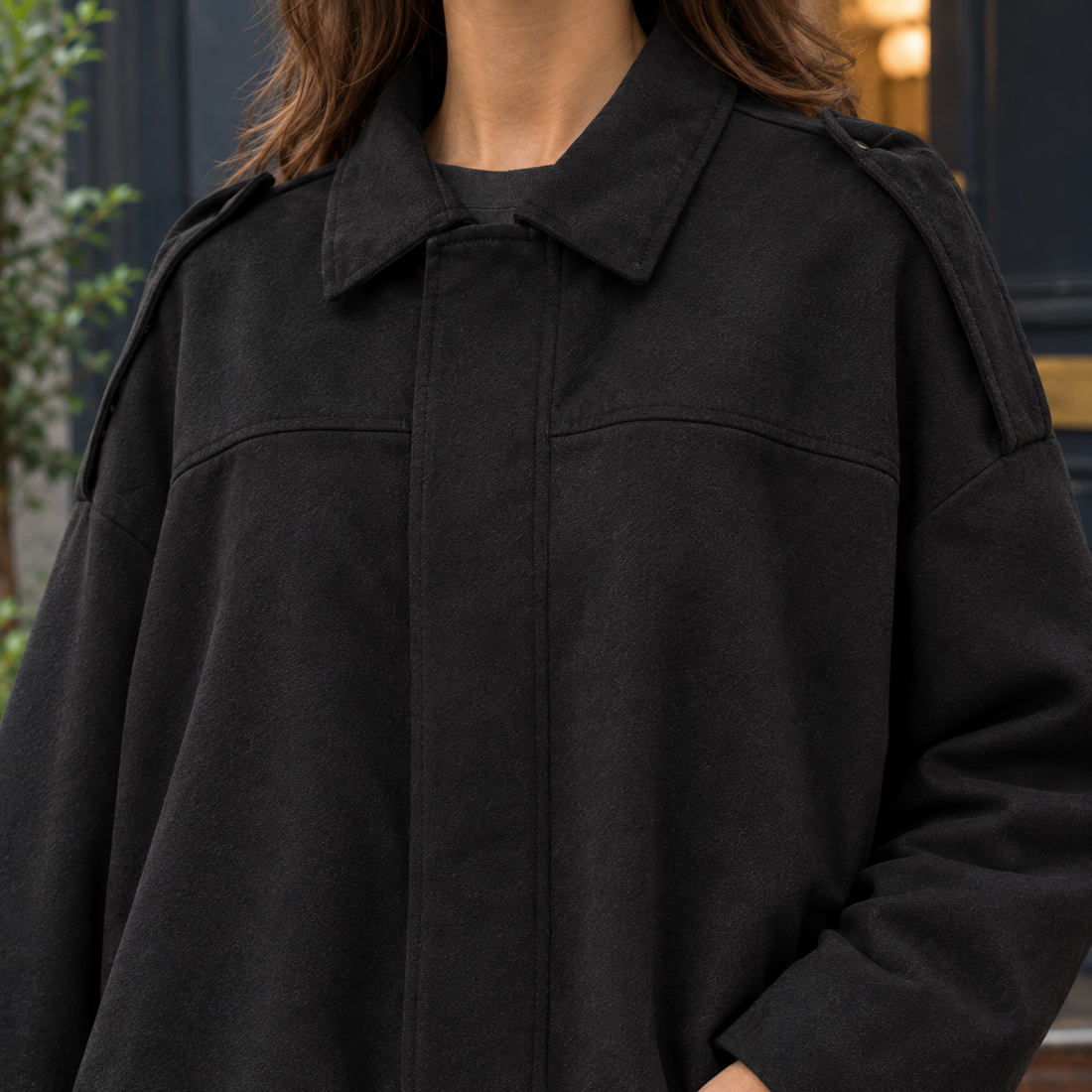 Riley-Skye Suede Bomber Jacket - Lead Product Detail