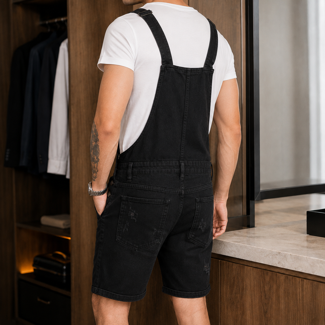 Quentin Distressed Playsuit - Lead Alternate View