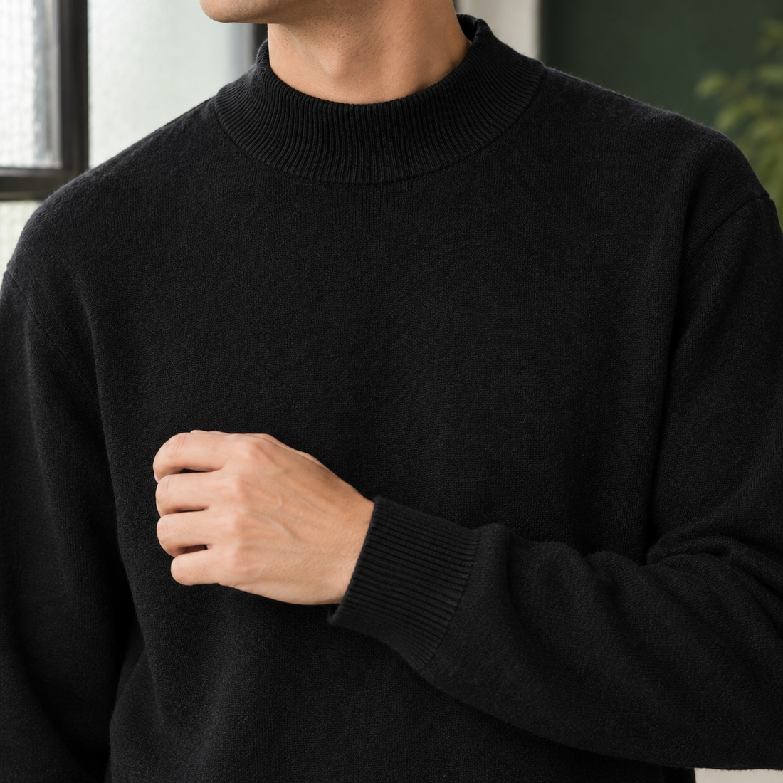 Isidore-Stone Mock Neck Sweater - Lead Product Detail