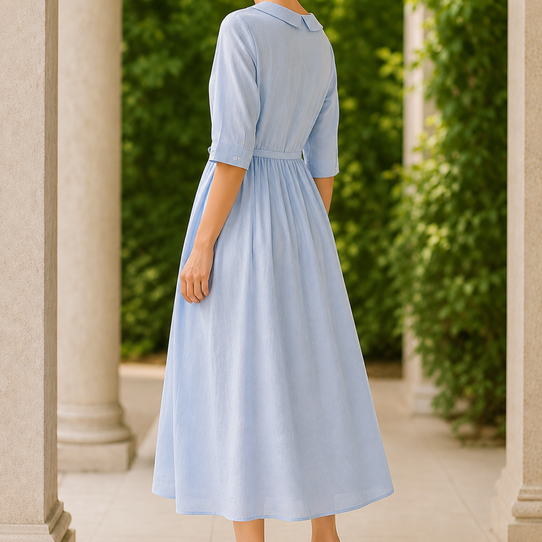 Matilda Belted Midi Dress - Lead Alternate View