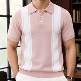 Montague-Grant Striped Knit Polo - Lead Product Detail