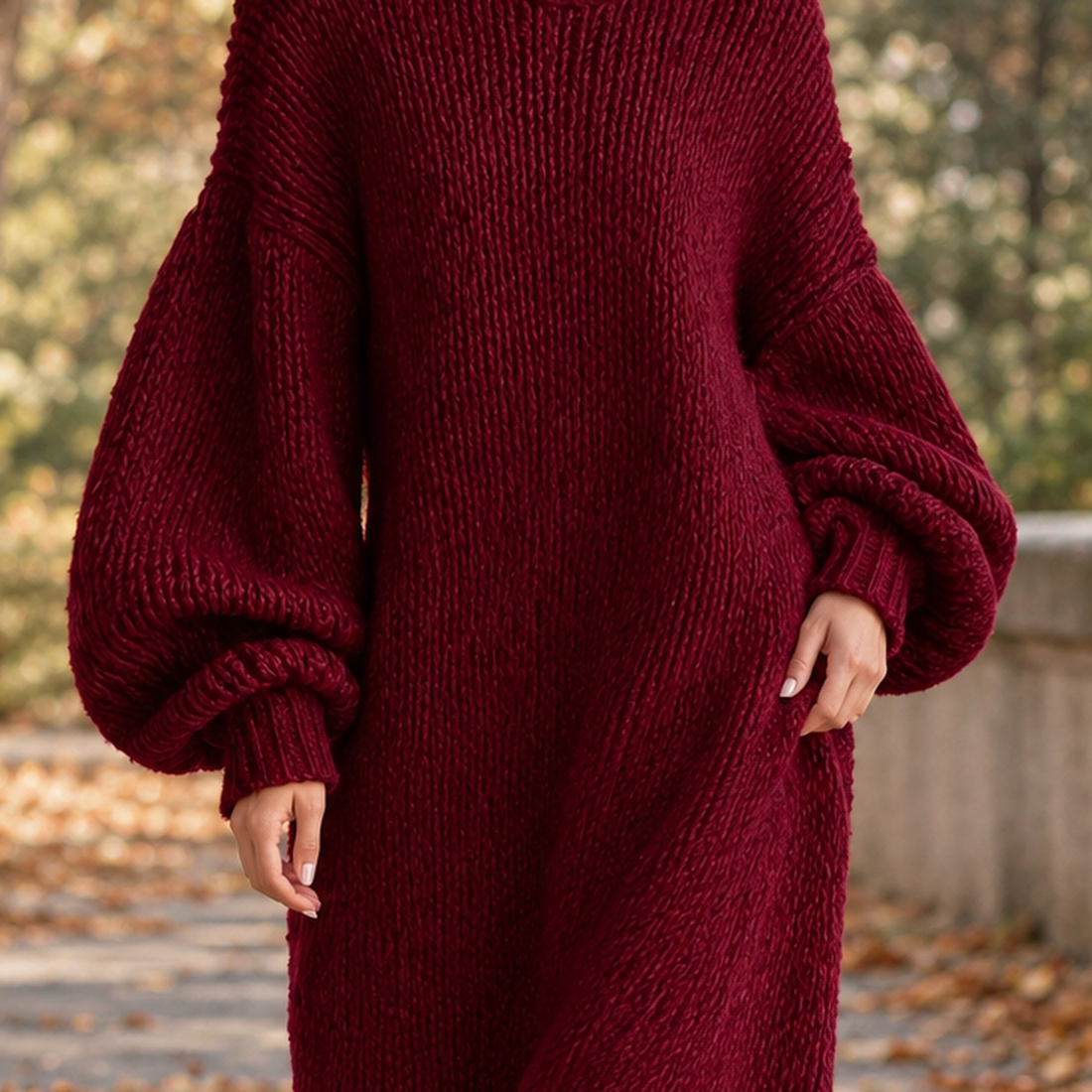 Emery-Jane Lantern Sleeve Dress - Lead Product Detail