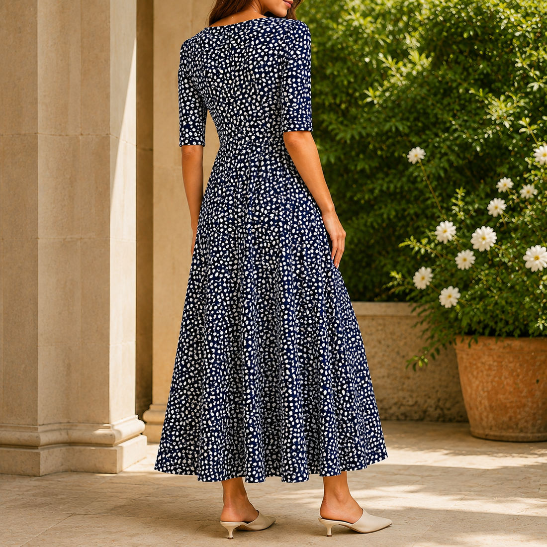 Adeline Printed Maxi Dress - Lead Alternate View