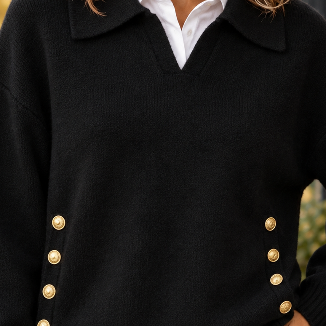Leila-Louise Collared Sweater - Lead Product Detail