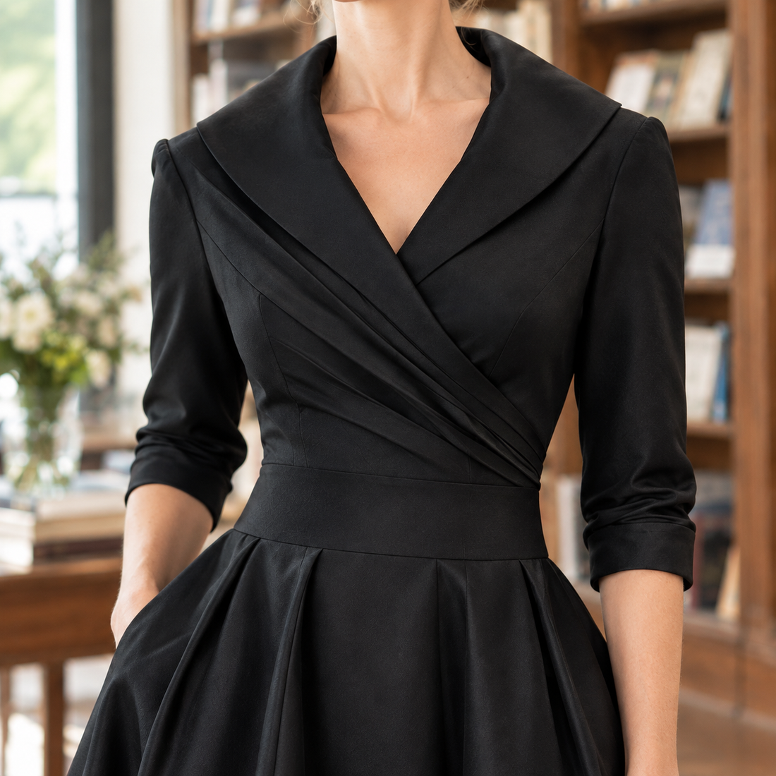 Tessa Wrap Midi Dress - Lead Product Detail