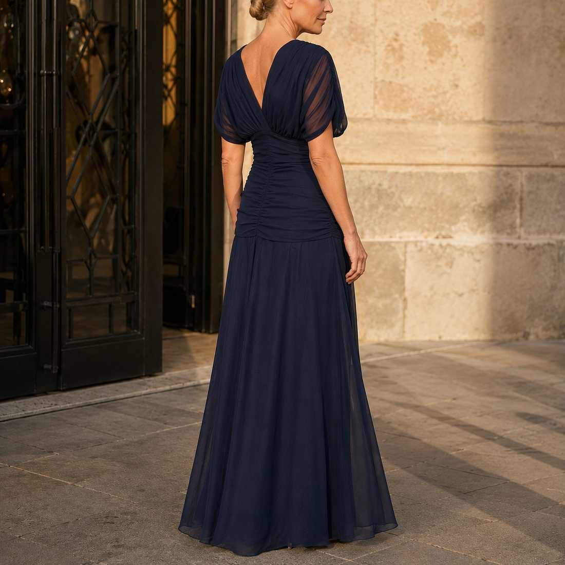 Elodie Ruched Maxi Dress - Lead Alternate View
