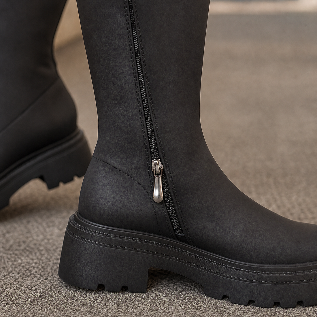 Udine Platform Boots - Lead Product Detail