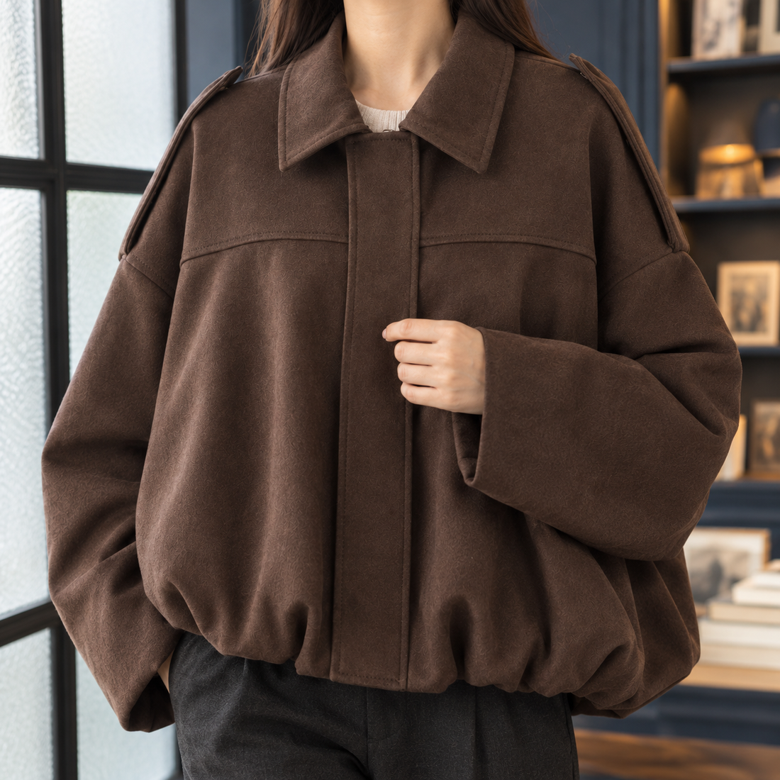 Natalie Suede Jacket - Lead Product Detail