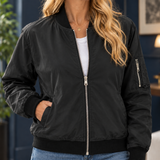 Ludovica Zip Bomber Jacket - Lead Product Detail