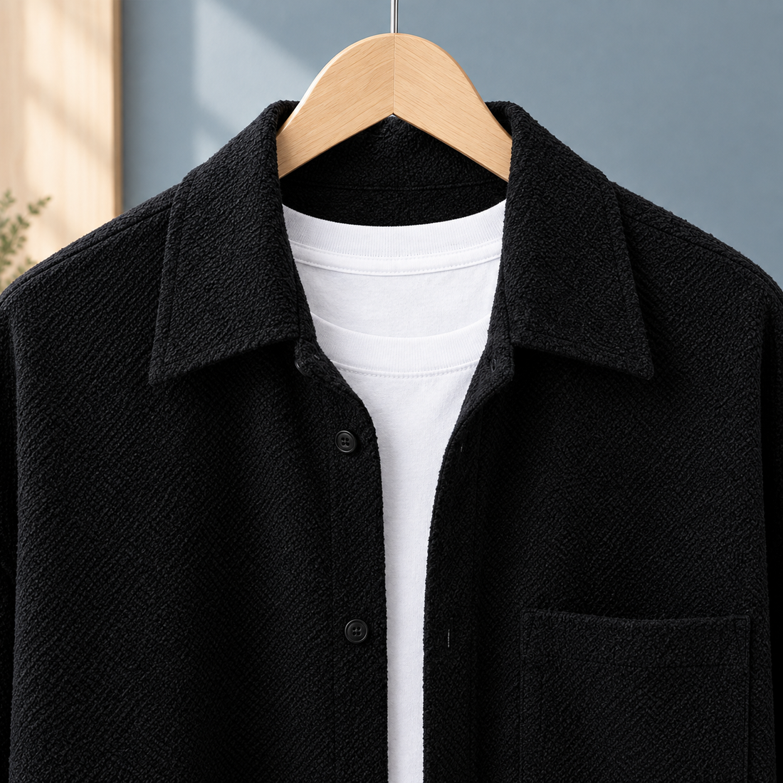 Matthias-Dean Textured Overshirt - Lead Product Detail