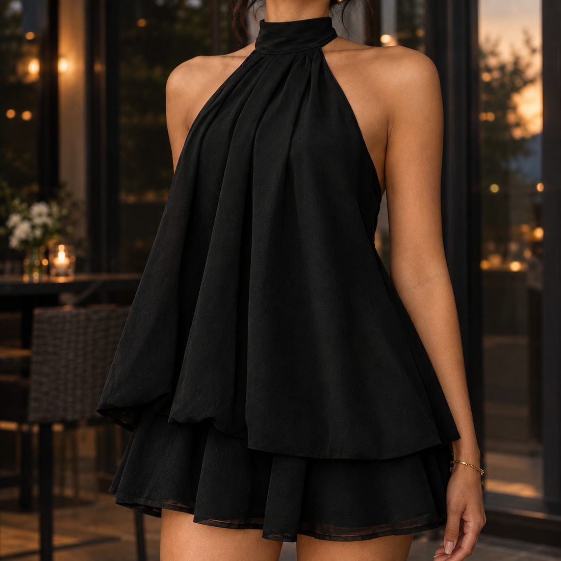 Nadine-Mae Halter Mini Dress - Lead Product Detail