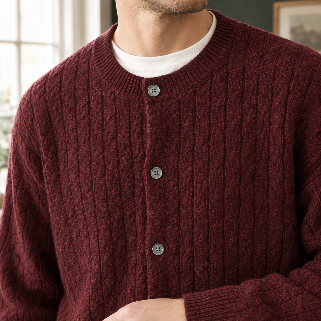 Adam-Reid Cable Cardigan - Lead Product Detail