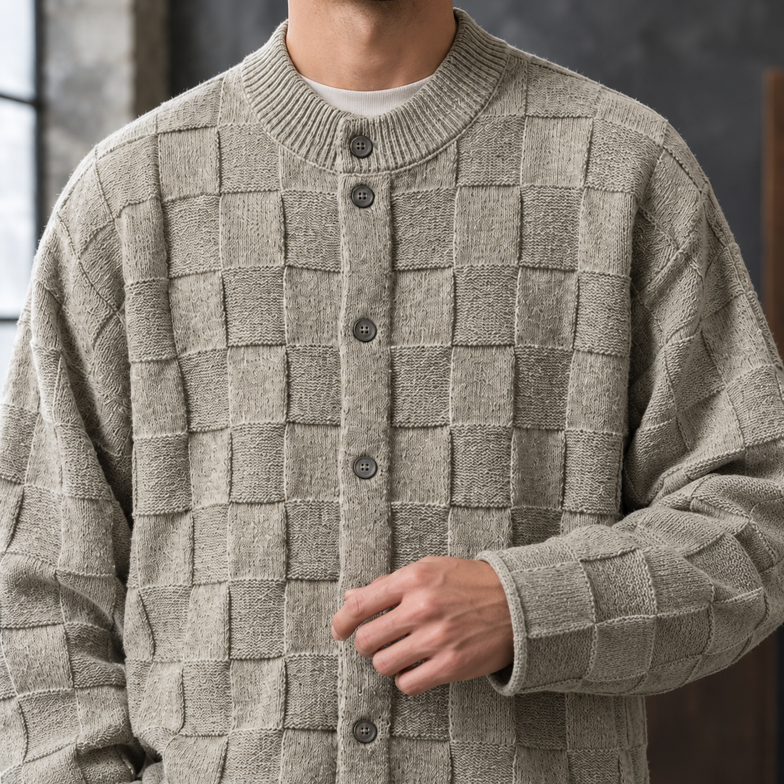 Leon-James Textured Cardigan - Lead Product Detail