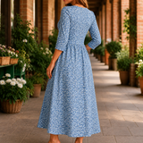 Maeve Gathered Midi Dress - Lead Alternate View