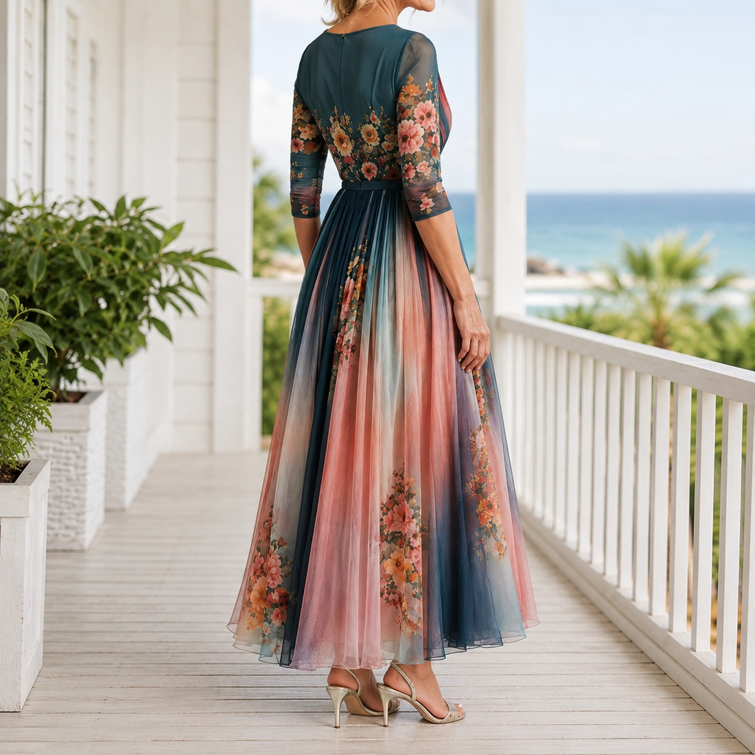 Nadia Floral Maxi Dress - Lead Alternate View