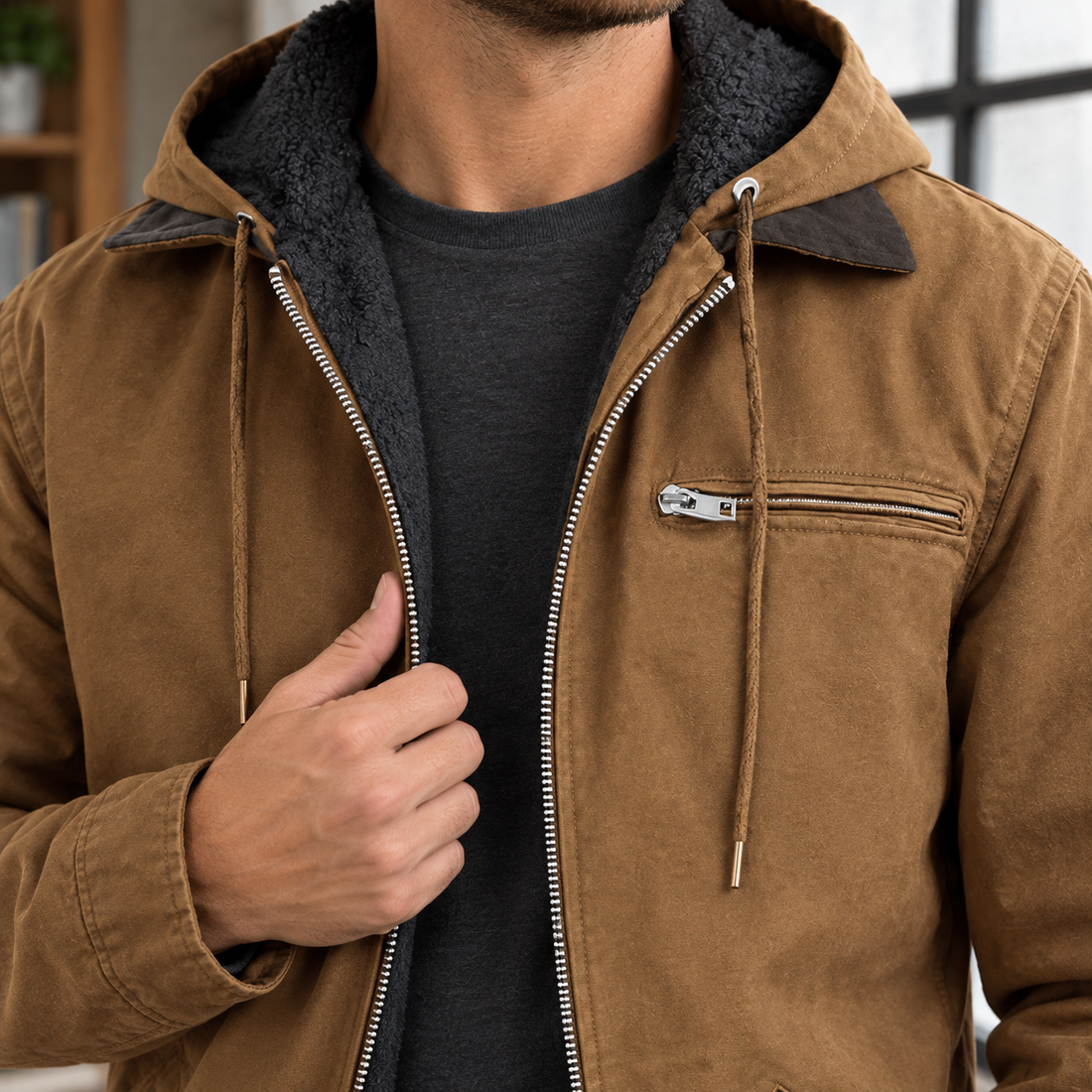 Edward Hooded Jacket - Lead Product Detail