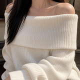 Magdalena Off Shoulder Sweater - Lead Product Detail