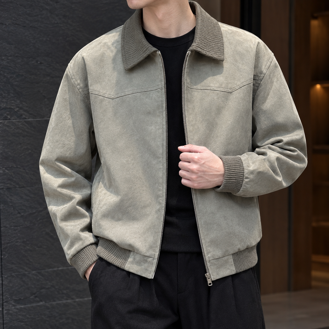 Everard-Cole Contrast Collar Jacket - Lead Product Detail
