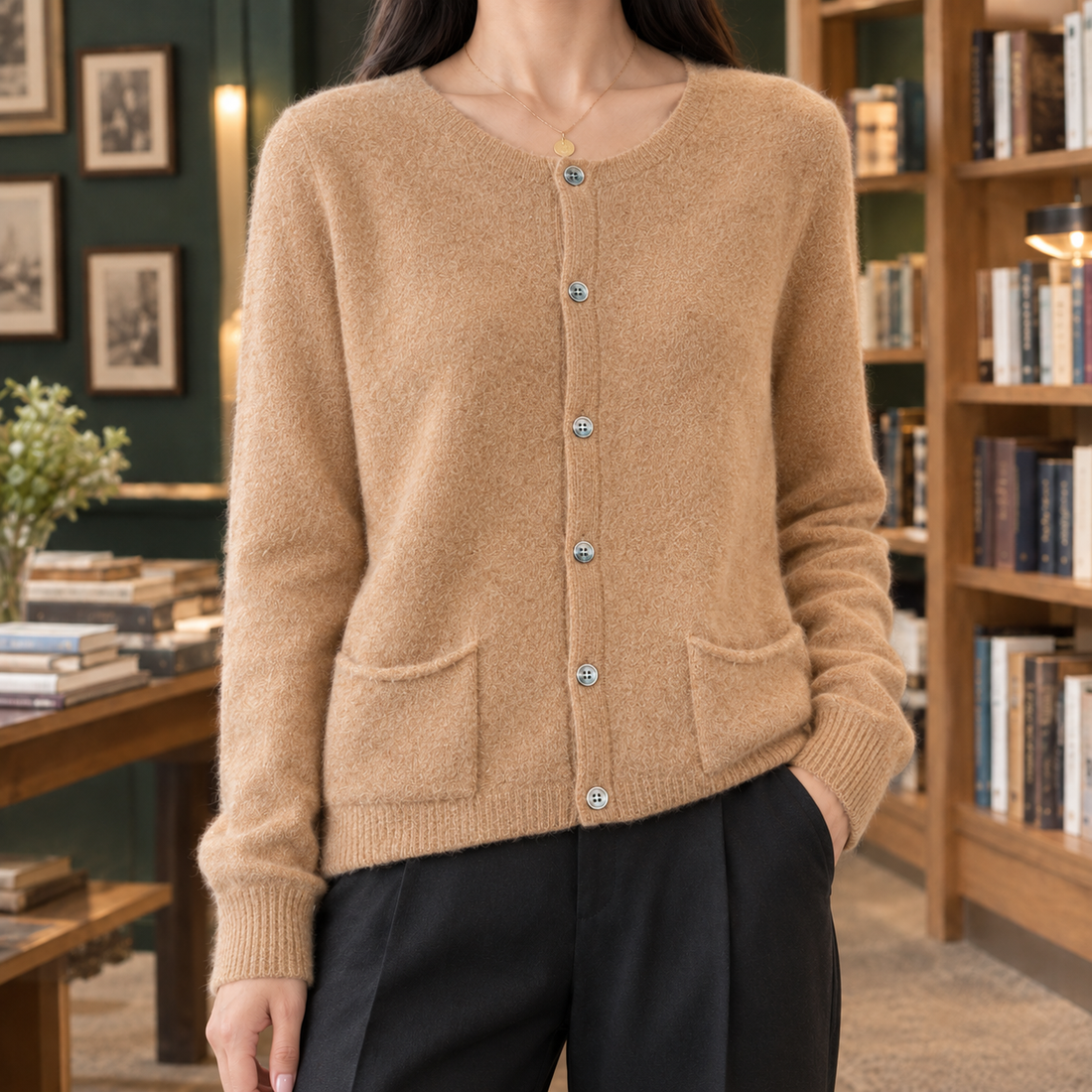 Eliana Pocket Cardigan - Golden Camel