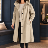 Nina-Marie Hooded Overcoat - Sand