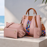 Rimini Bohemian Handbag Set - Pink