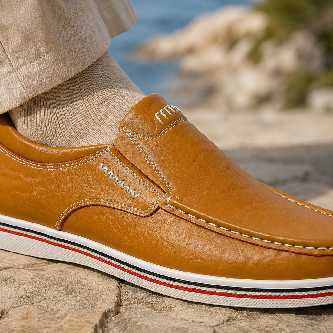 Alessia Contrast Loafers - Lead Product Detail