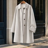 Oriane Single-Breasted Overcoat - Rice Gray