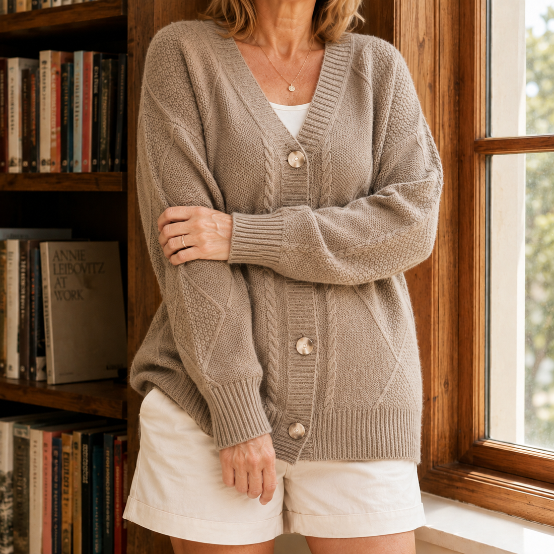 Noelle-Faye V-Neck Sweater - Camel