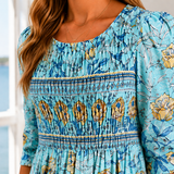 Helena Smocked Midi Dress - Lead Product Detail