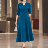 Aline Jacquard Midi Dress - Blue