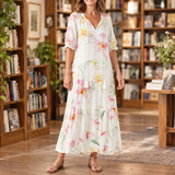 Solene-Faye Relaxed Midi Dress - Yellow