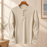 Spencer Ribbed Henley - Khaki