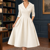 Mercedes-Eve Wrap Midi Dress - White
