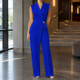 Carina-Faye Notched Jumpsuit - Blue