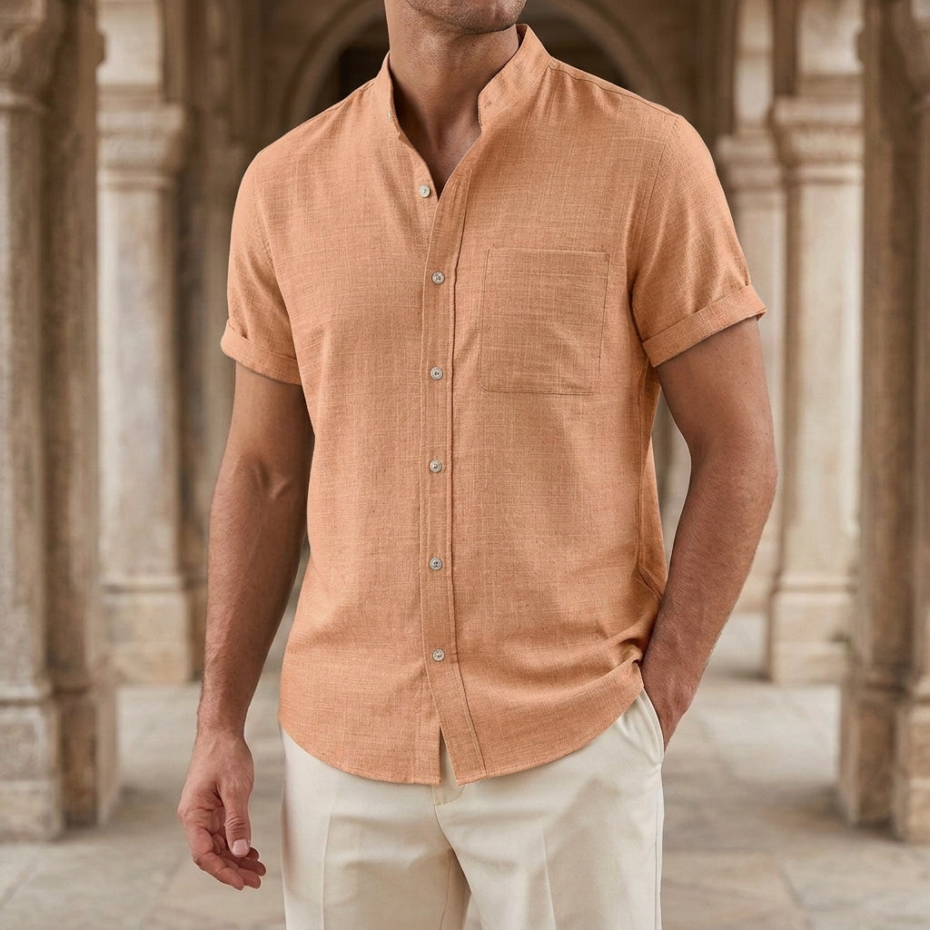 Carter Mandarin Shirt - Orange