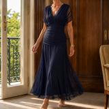 Vera-Rae Draped Maxi Dress - Dark Blue