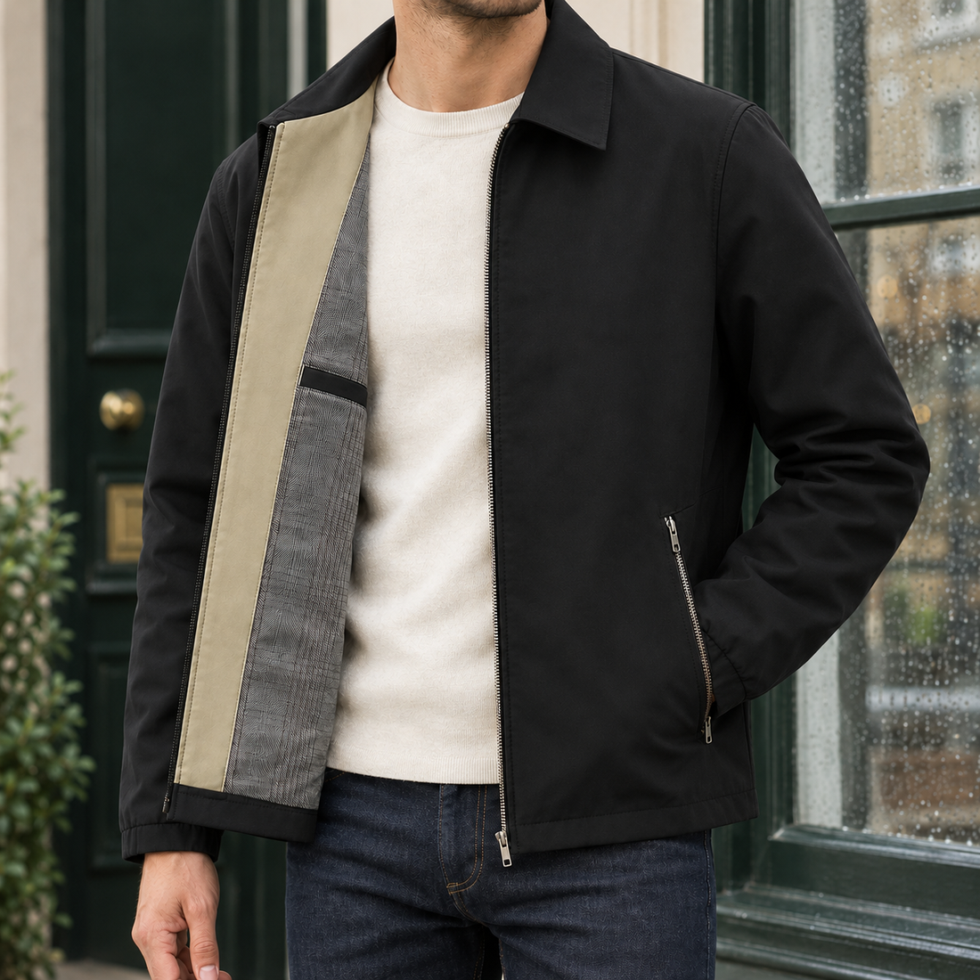Jonathan Zip Jacket - Black